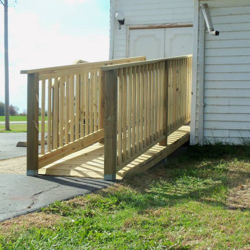 Ramp and railing our owner did as a volunteer proj