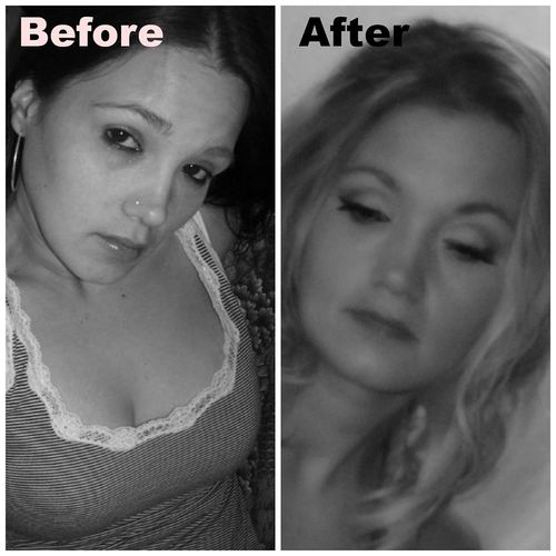 Before and After Makeup Pinup Photo Shoot