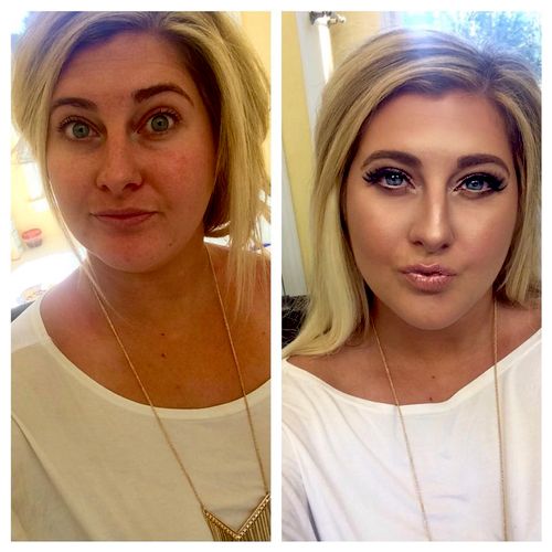 Before and After of  a Brides Makeup Trial