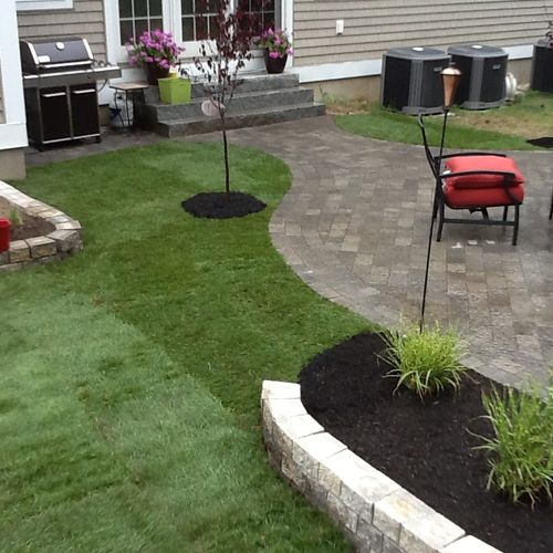 Patio with sod