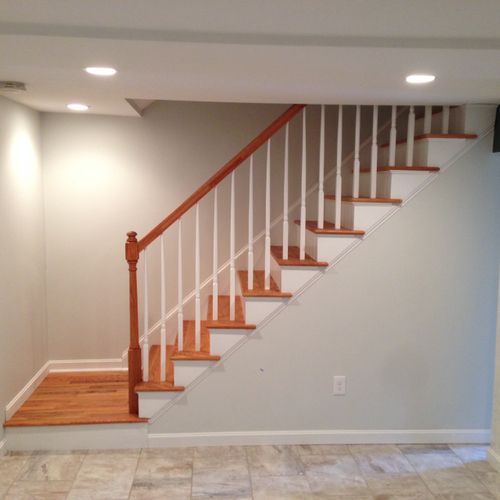 Custom built hardwood staircase