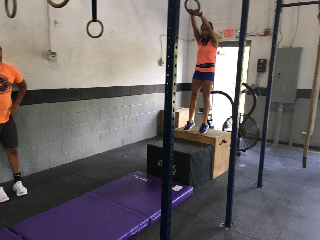 Having fun at a Ninja Warrior style training facil