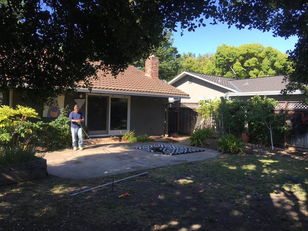 New foundation trenching and flagstone/concrete re