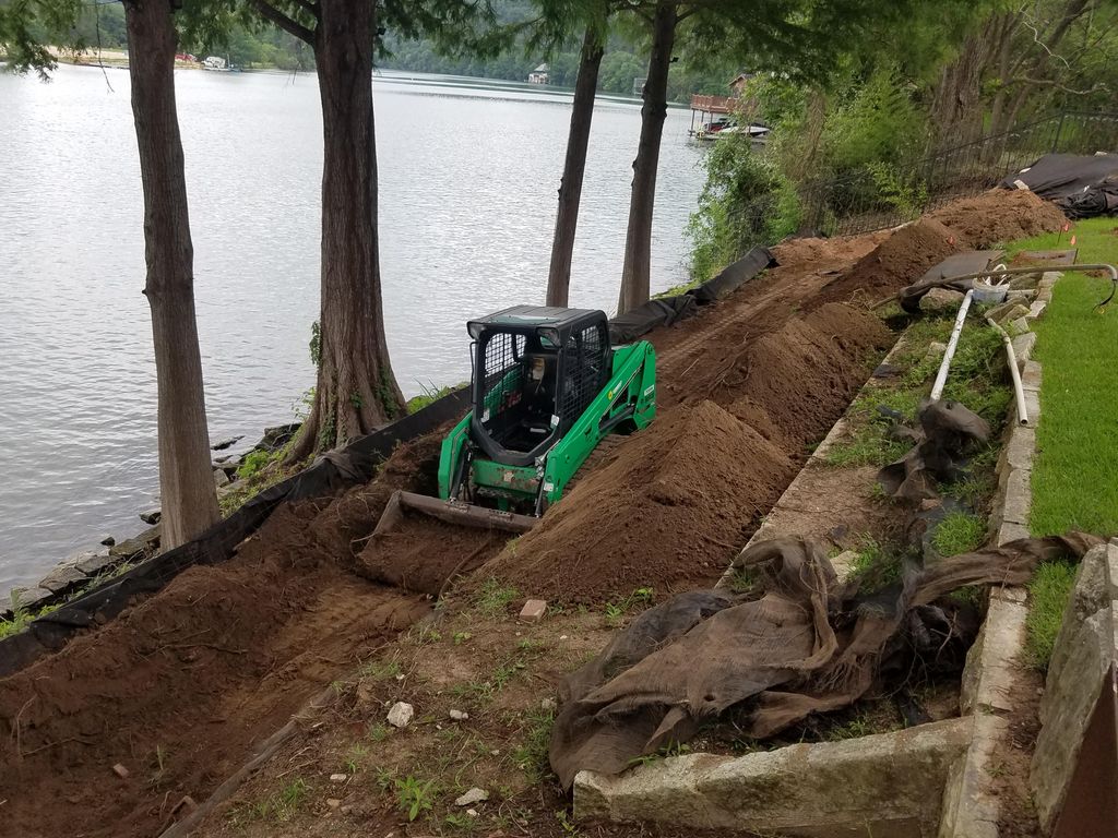 Lake Austin hillside excavation