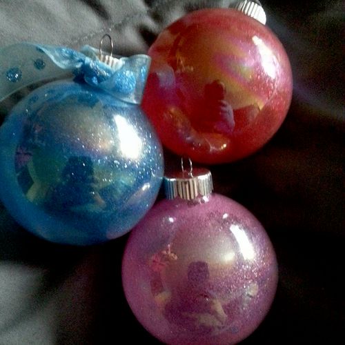 Christmas glitter ornaments