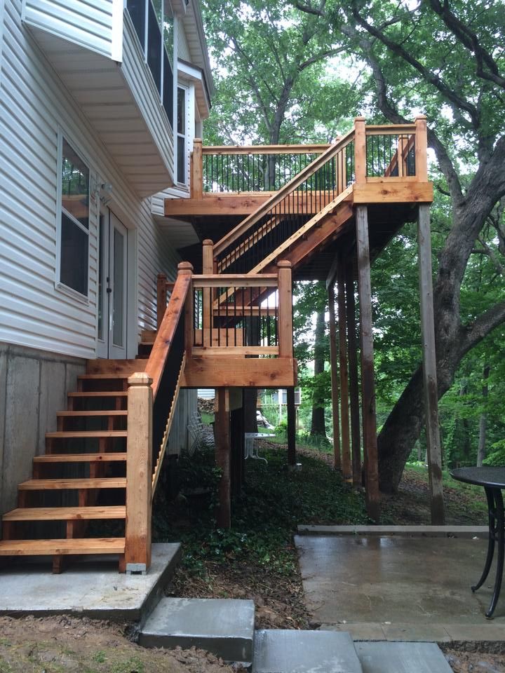 Tiered Deck with 3 Landings. Cedar Decking is my p