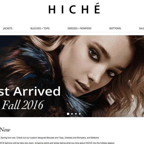 Hiché Fashion Design. Full e-commerce management.