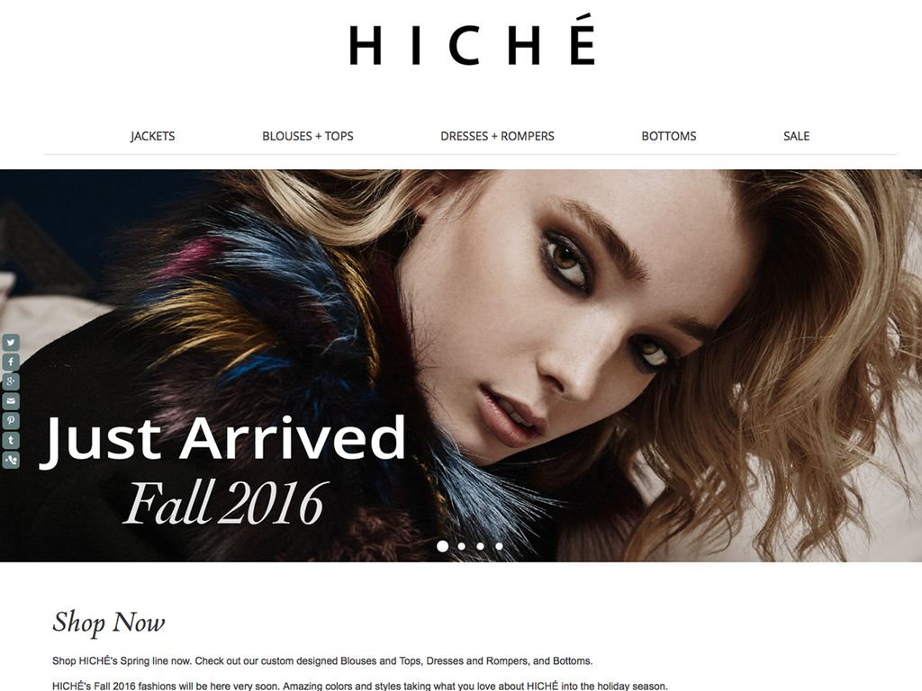 Hiché Fashion Design. Full e-commerce management.