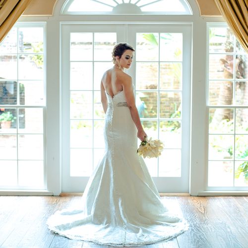 Beautiful bride with natural lighting and gorgeous