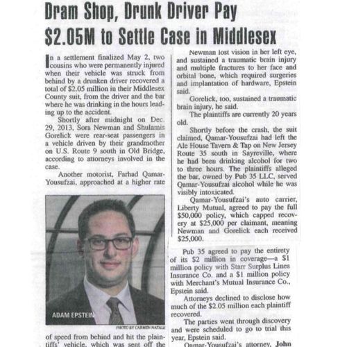 $2.05 million recovery against a drunk driver and 