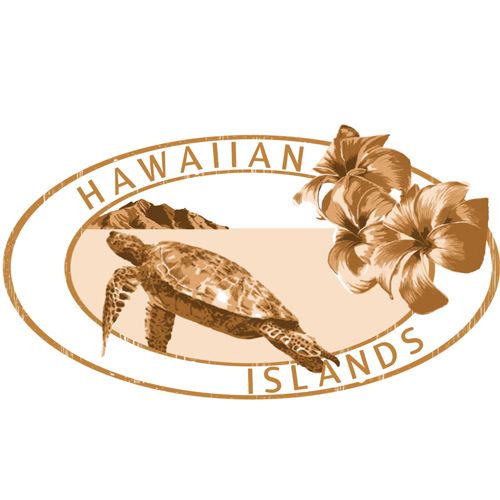 Vintage Travel stamp for the Hawaiian Islands.