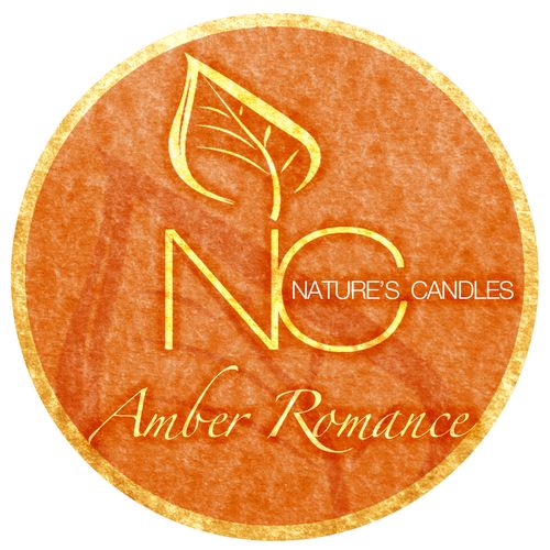 Natures Candles -"Amber Romance": Product Label De