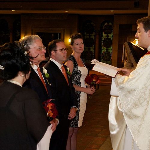 Officiating a wedding at St. Bartholomew's Church,