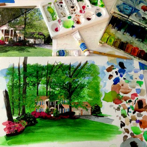 Watercolor renderings of Homes!