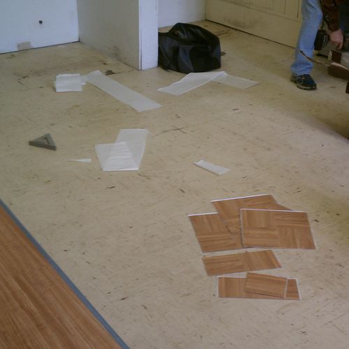 Beginning of flooring project.