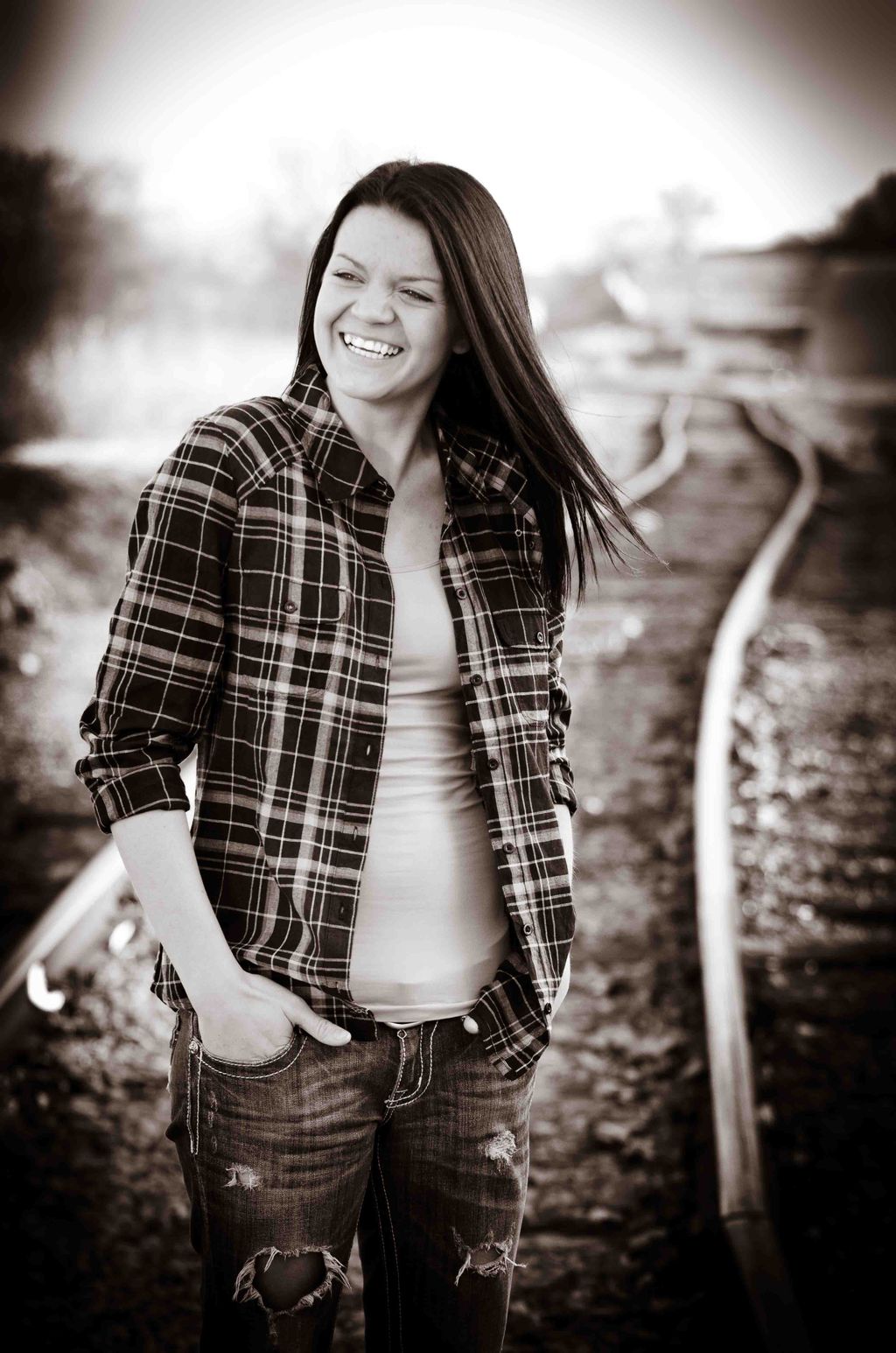 Having a great time on her senior pictures shoot!