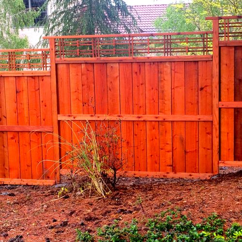 Beautiful Redwood fence