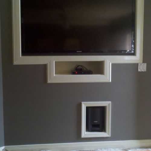 recessed flat screen tv in wall