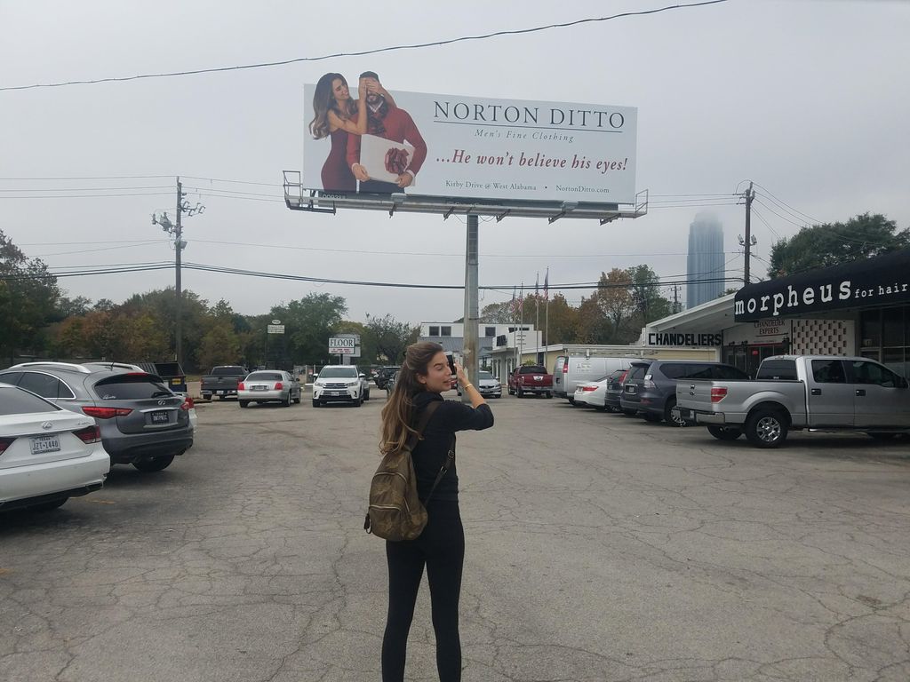 Liz Kerr's first billboard in Galleria area