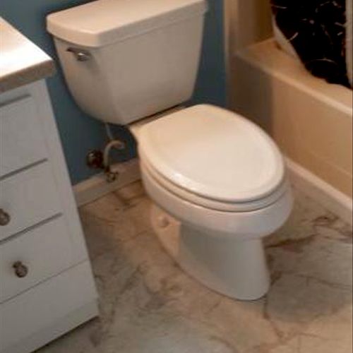 After toilet installation and bathroom remodel