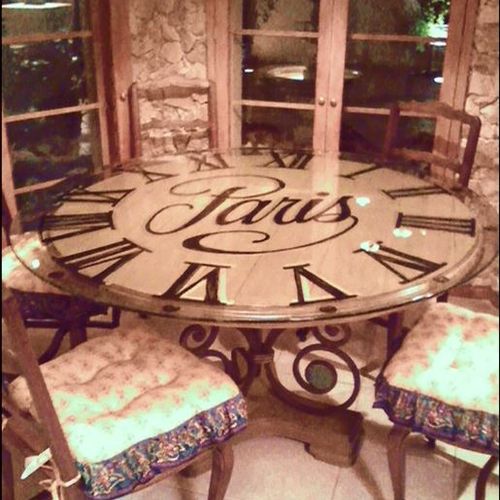 old world custom dining table and chairs