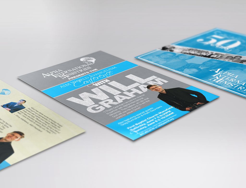 AIM Logo and Postcard
    Alpha International Mini