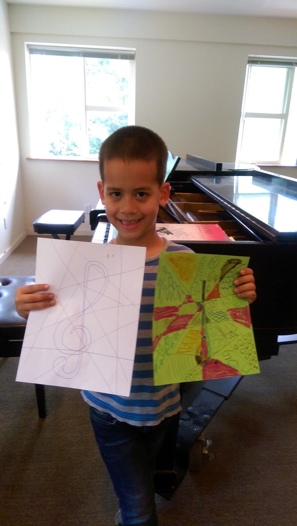 My younger students enjoy musical art projects.
