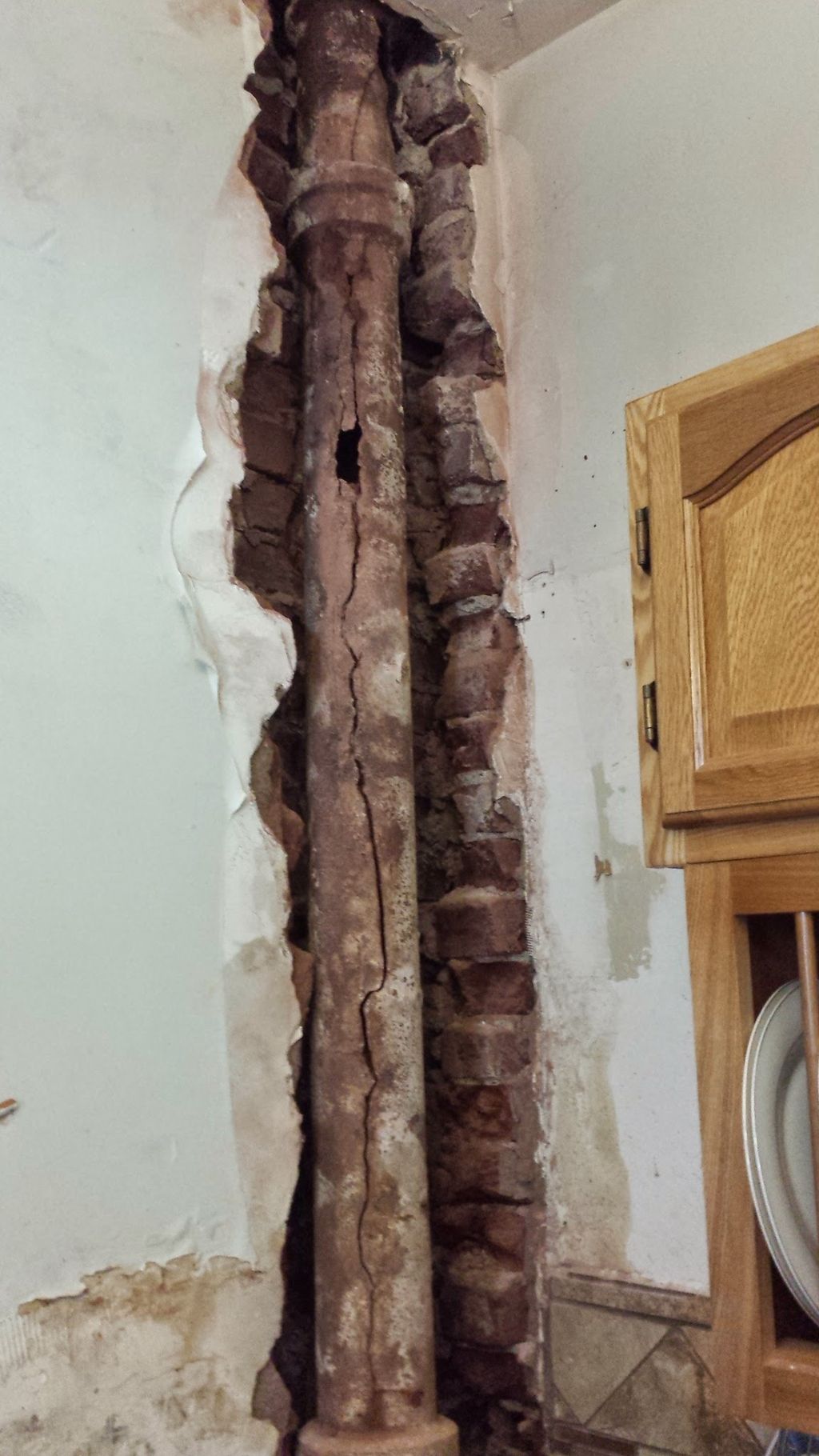 2. Over view of old damage waste pipes.