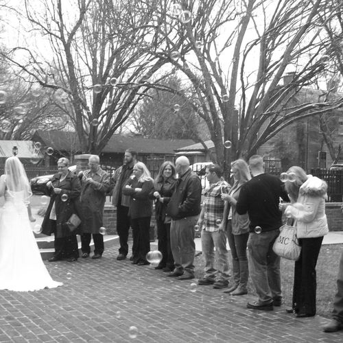 March wedding: Bride and Groom meeting family and 