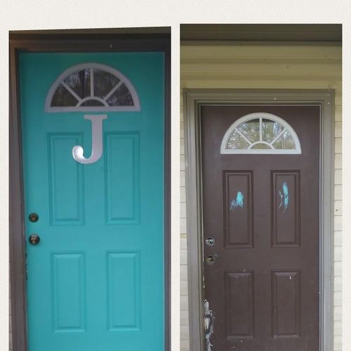 front door restore and custom wooden j
