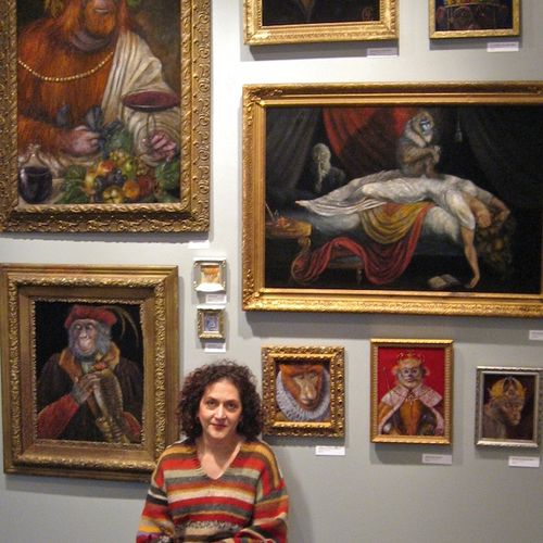 Me with my work at Lyons Weir Gallery in Chelsea.