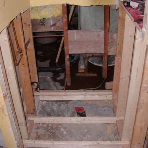 Sub floor framing to replace flood damage