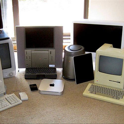 Many generations of Apple products.
