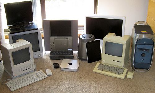 Many generations of Apple products.