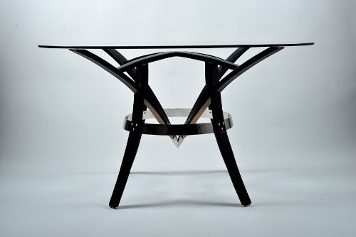 Wine barrel stave contemporary dining table