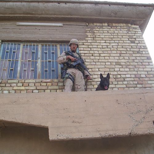 Aaslan and me on patrol in Fallujah, Iraq in 2004.
