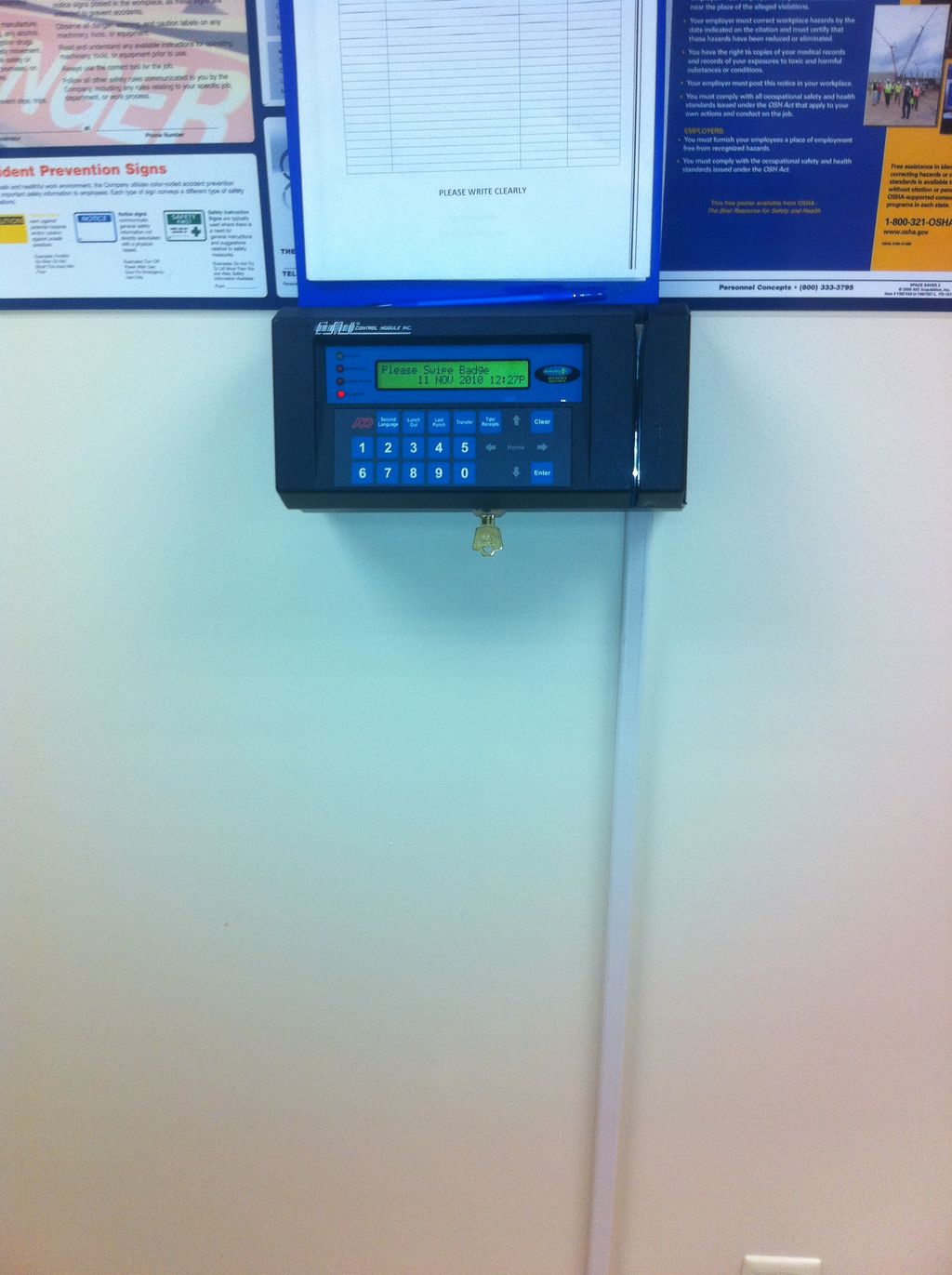 Time clock management system.