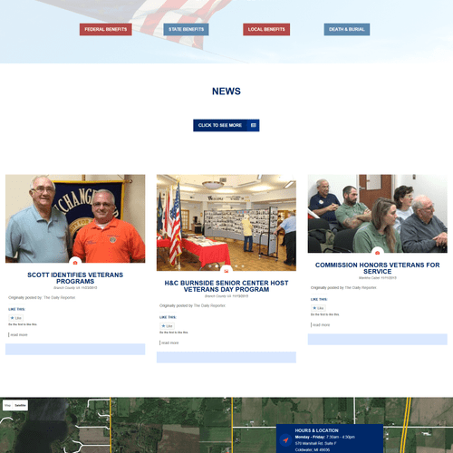 Homepage for the Branch County Department of Veter