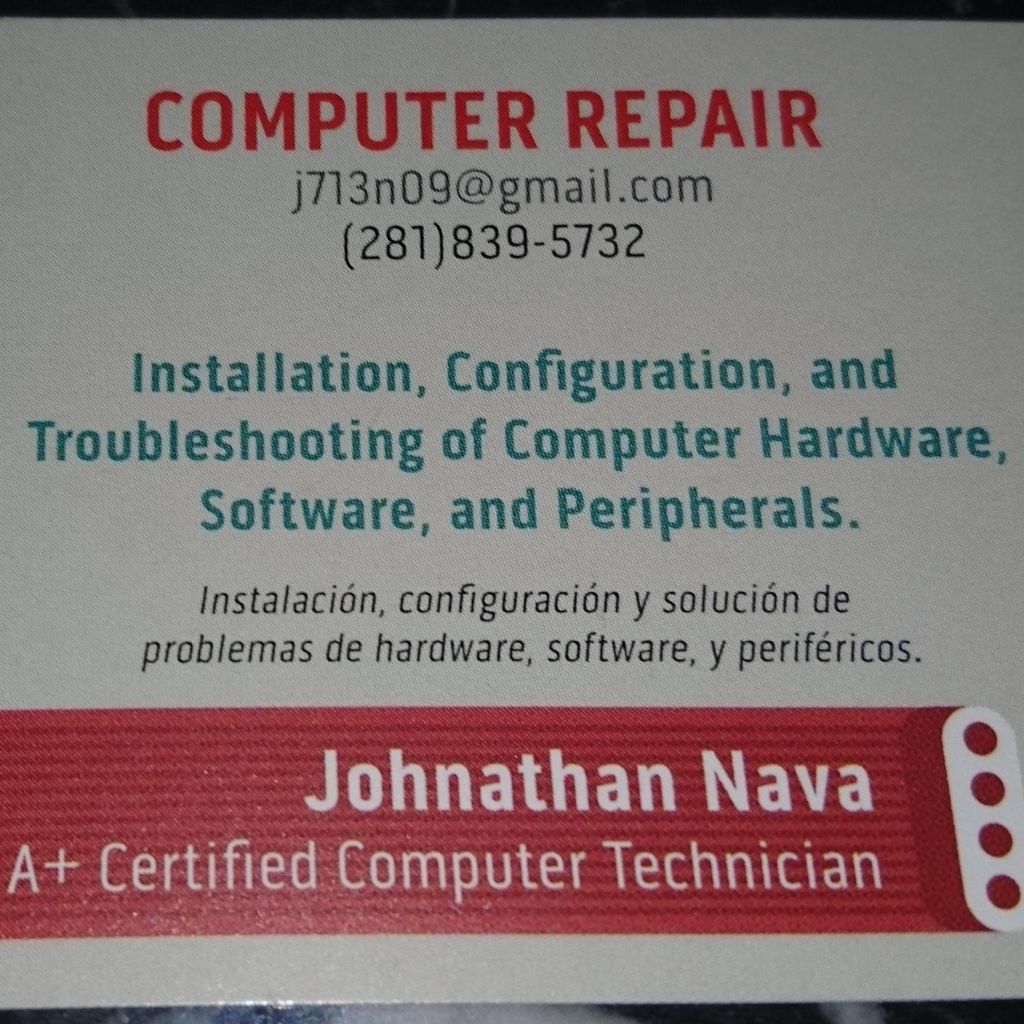 Johnathan Nava Certified PC Repair