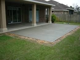 Concrete patio with stone