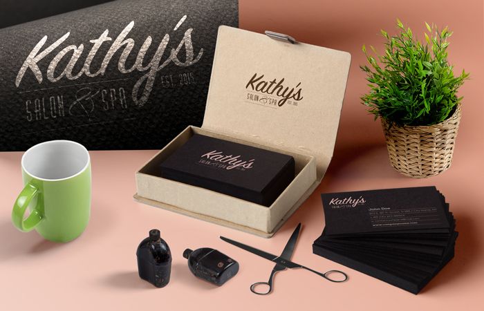 Kathy's Salon & Spa - Business Cards + Signage