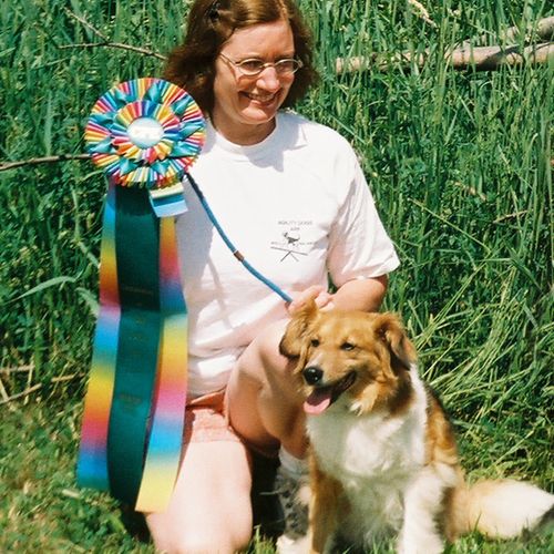 Melinda & Peabody with their agility championship 