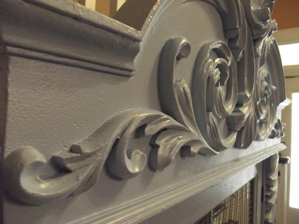 Hand carved refinished hutch.