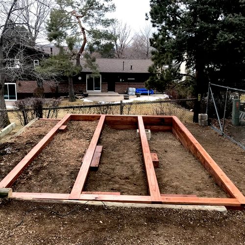 Shed foundation install.