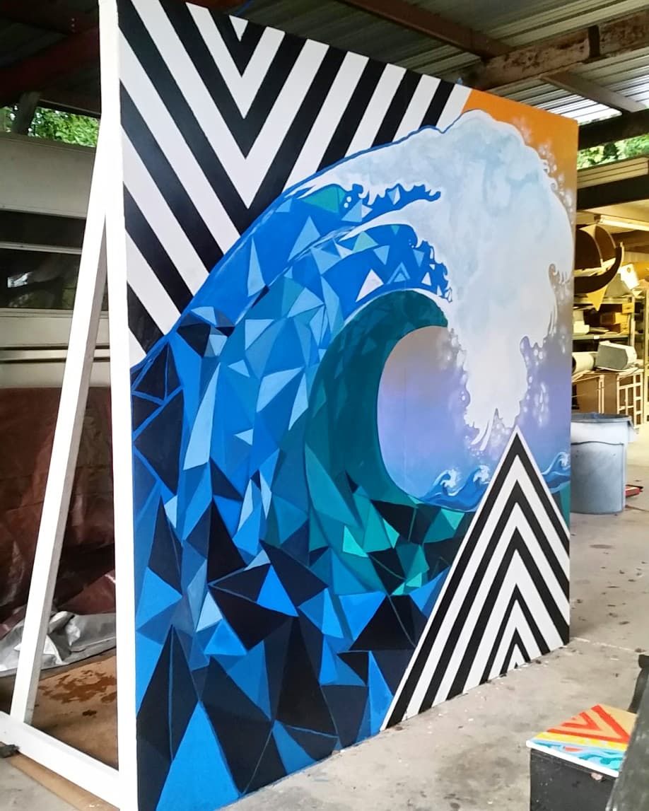 8 ft x 8 ft Constructed wall mural built and paint