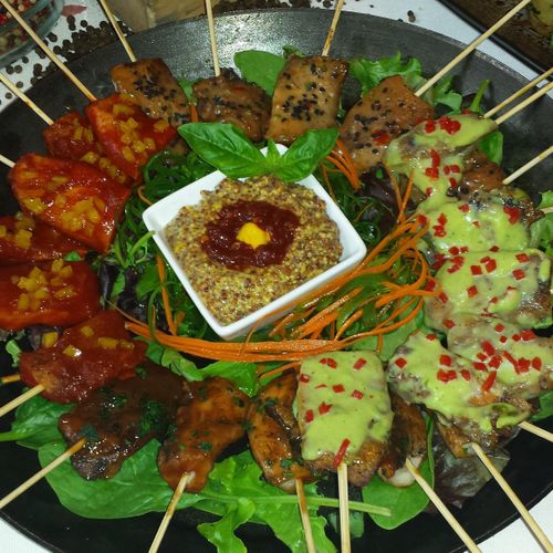 South East Asian Chicken Satay Display