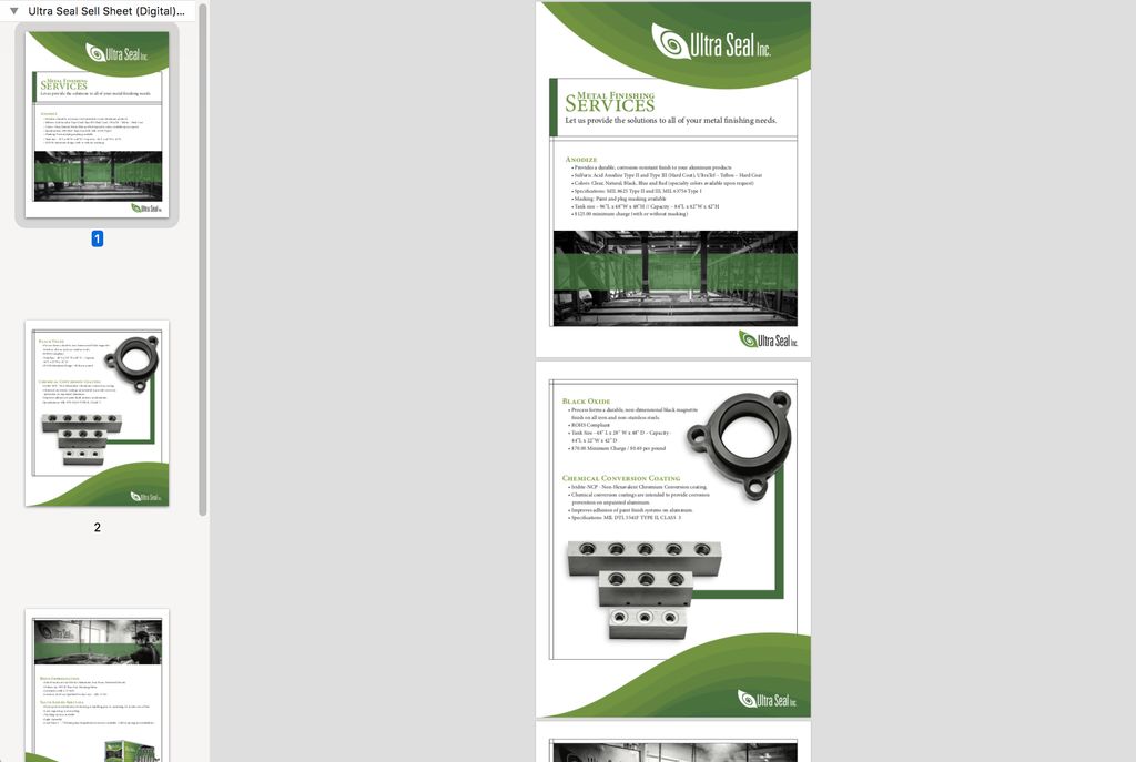 Sell sheet for UltraSeal