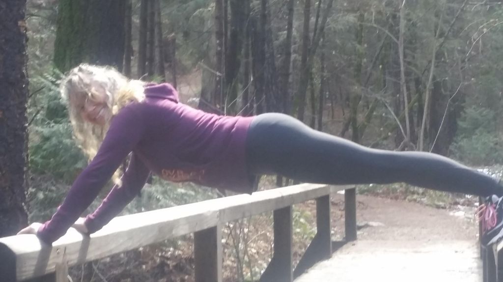 pushups on the bridge on the trail
