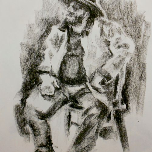 Figure study in Charcoal