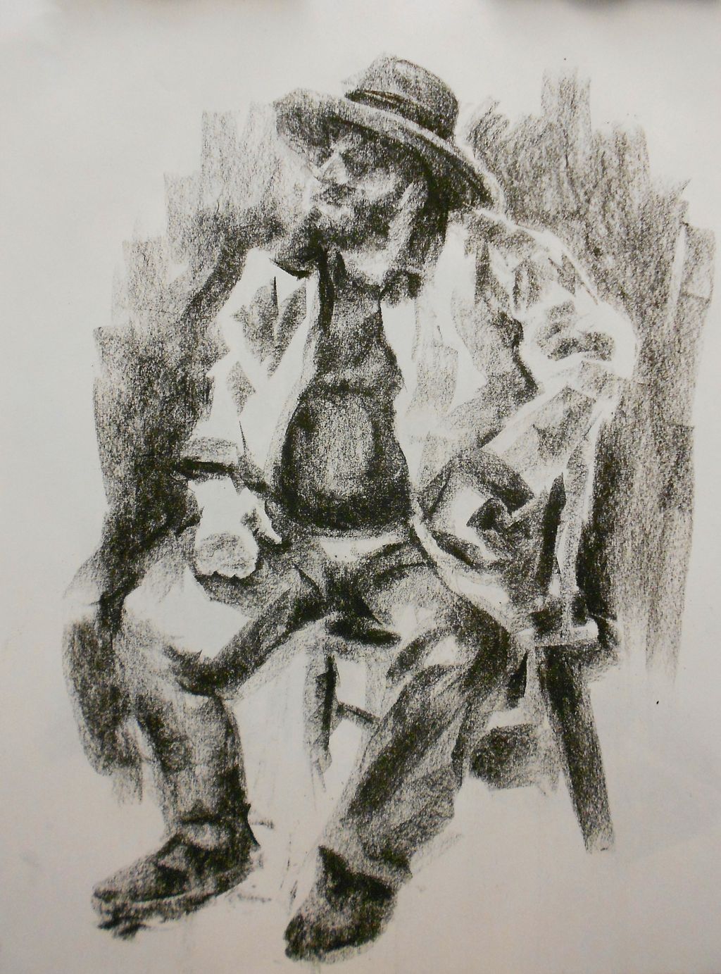 Figure study in Charcoal